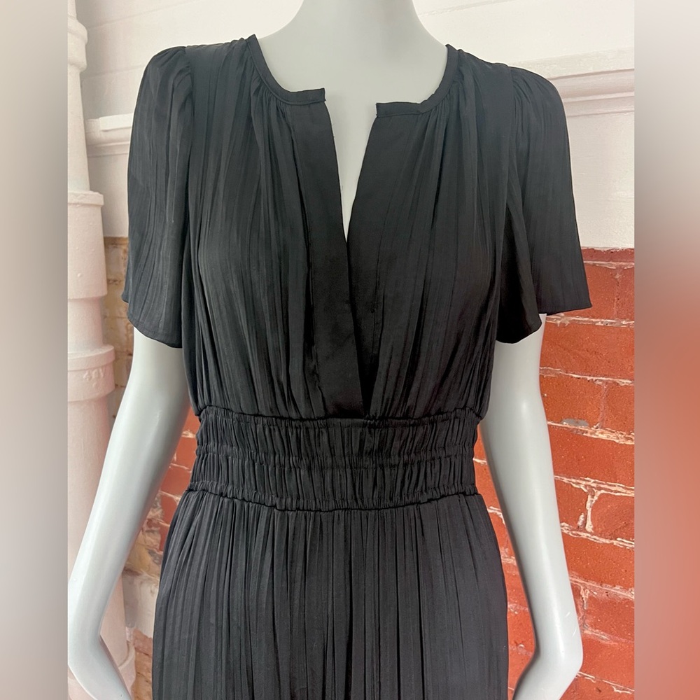 Anthropologie Black Maxi Tiered V‑Neck Dress - Picture 9 of 16